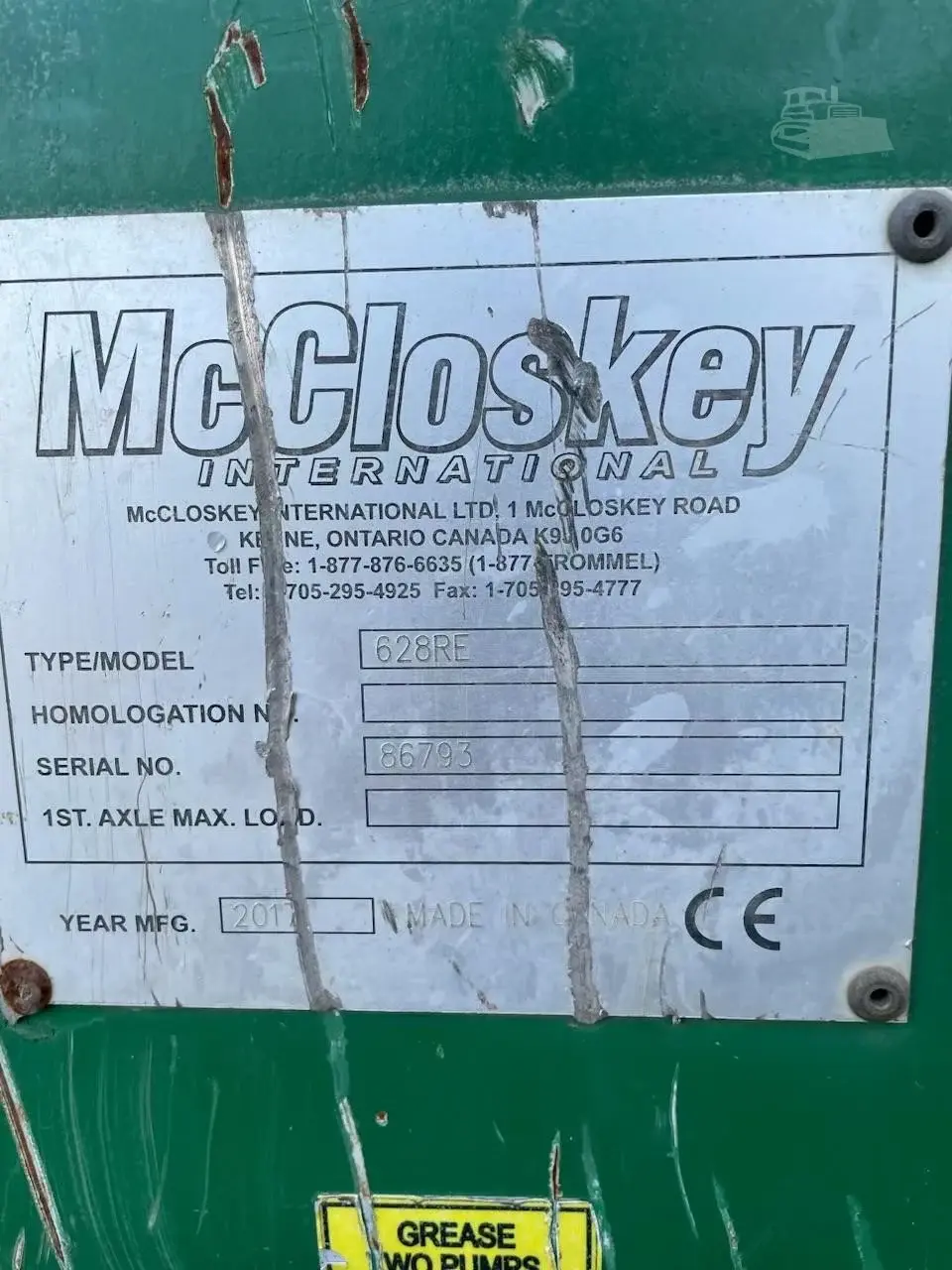 2018 McCloskey 628RE