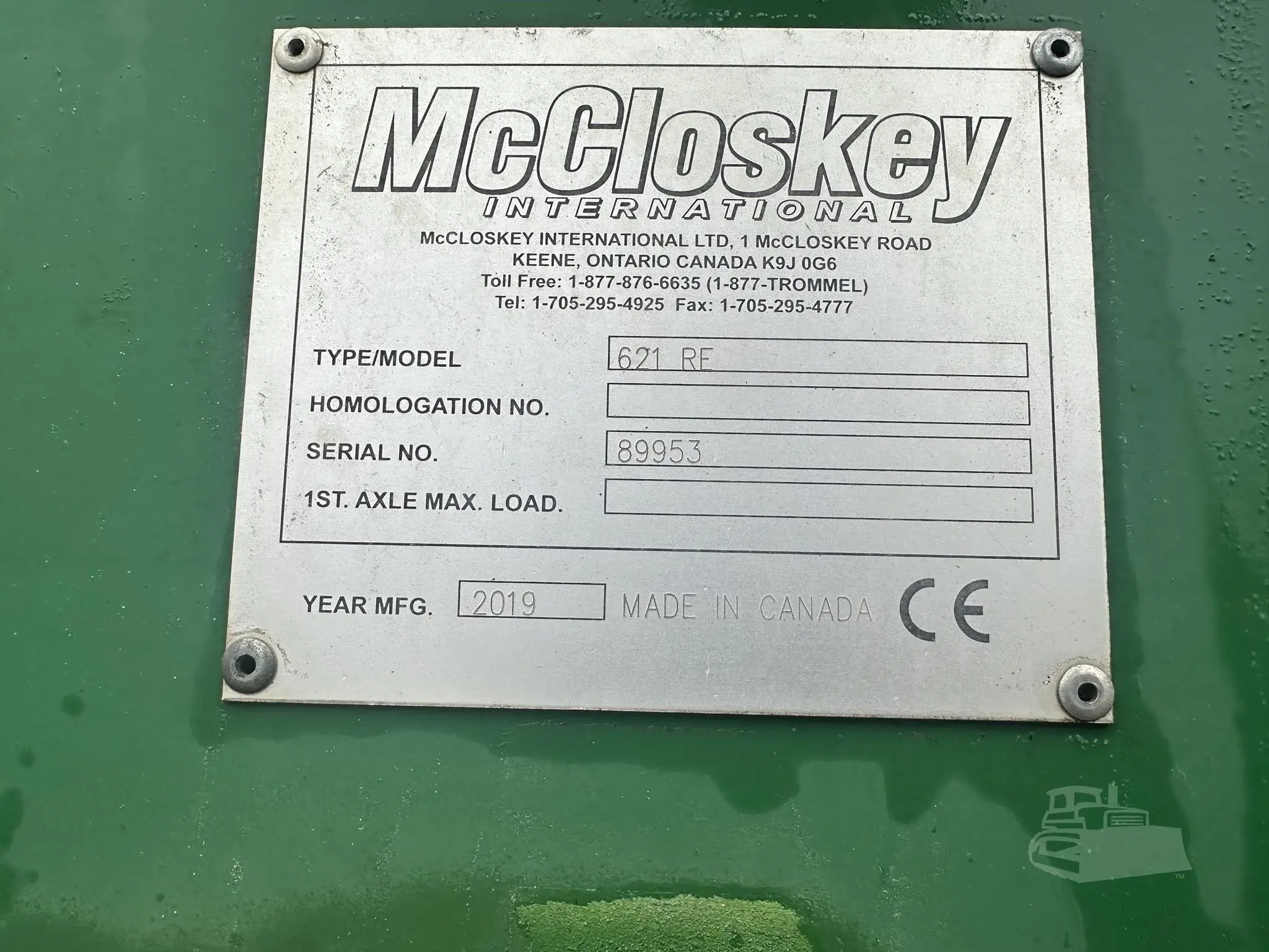 2019 McCloskey 621RE