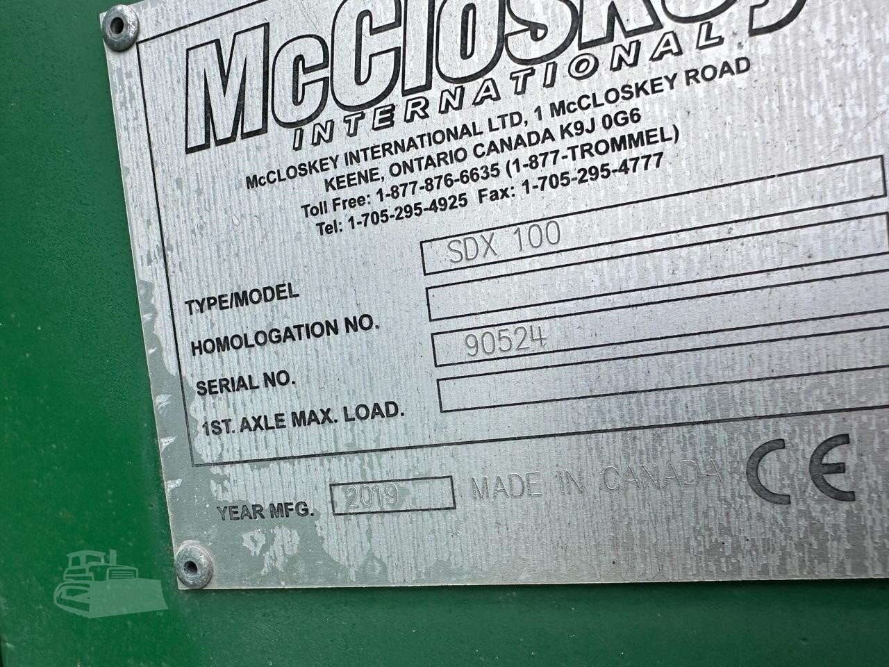 2020 MCCLOSKEY SDX100