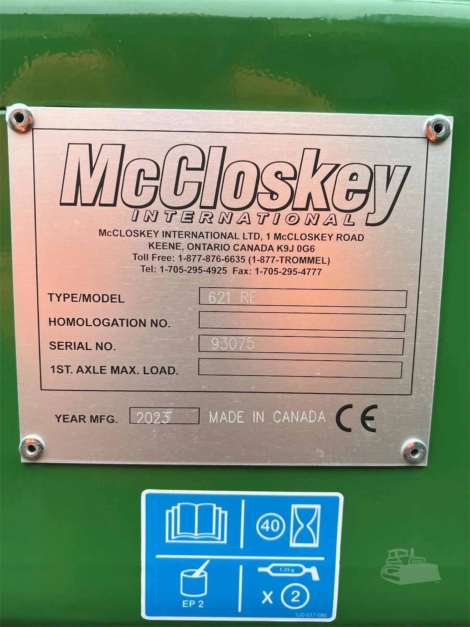 2023 McCloskey 621RE