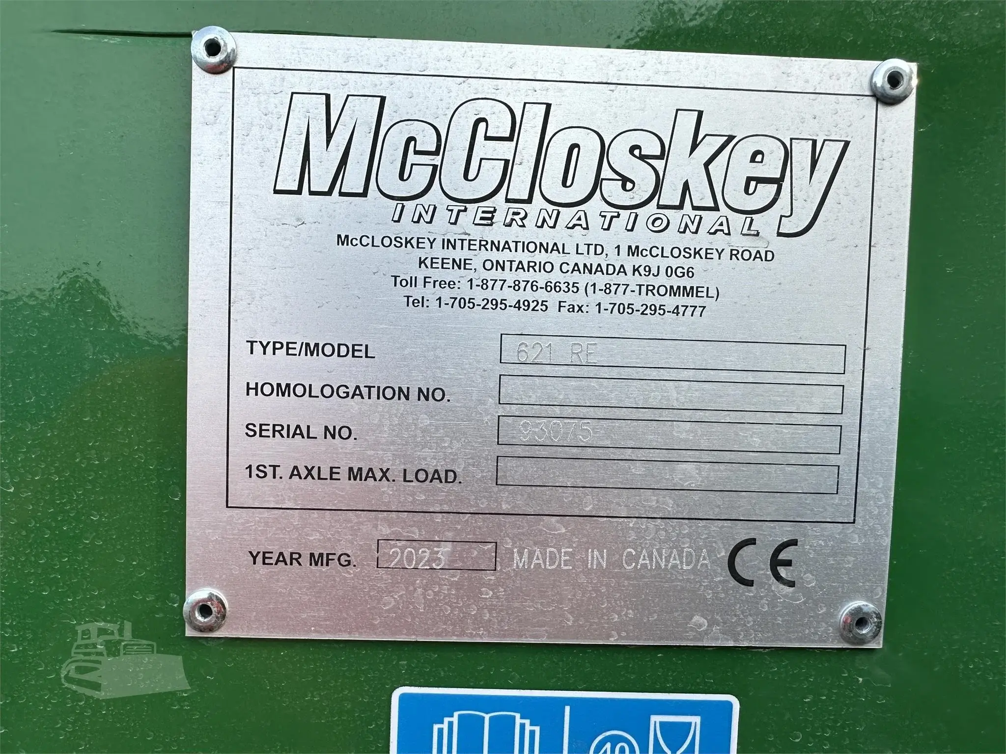 2023 McCloskey 621RE