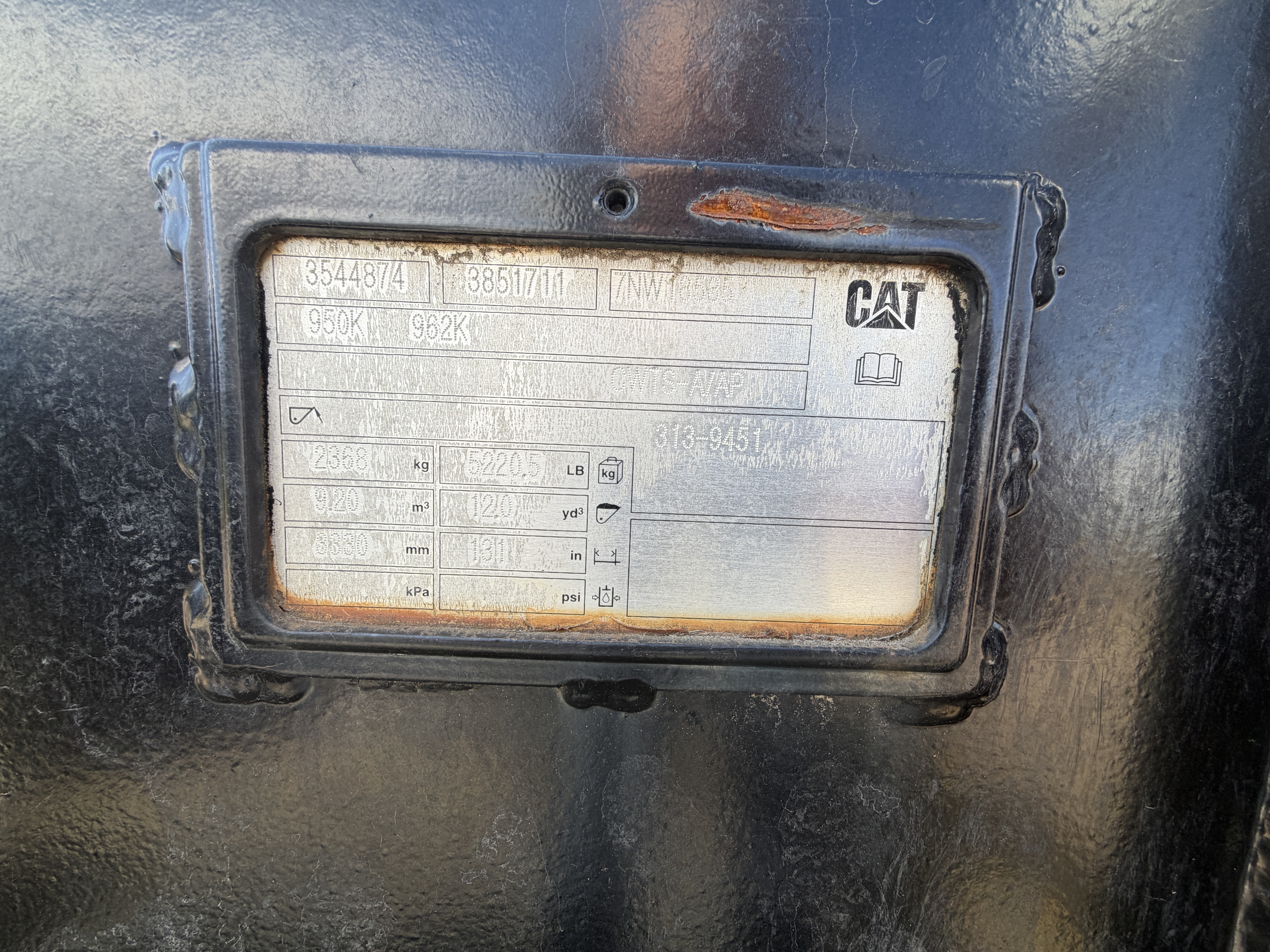 Cat 950K/962K Wheel Loader Bucket 