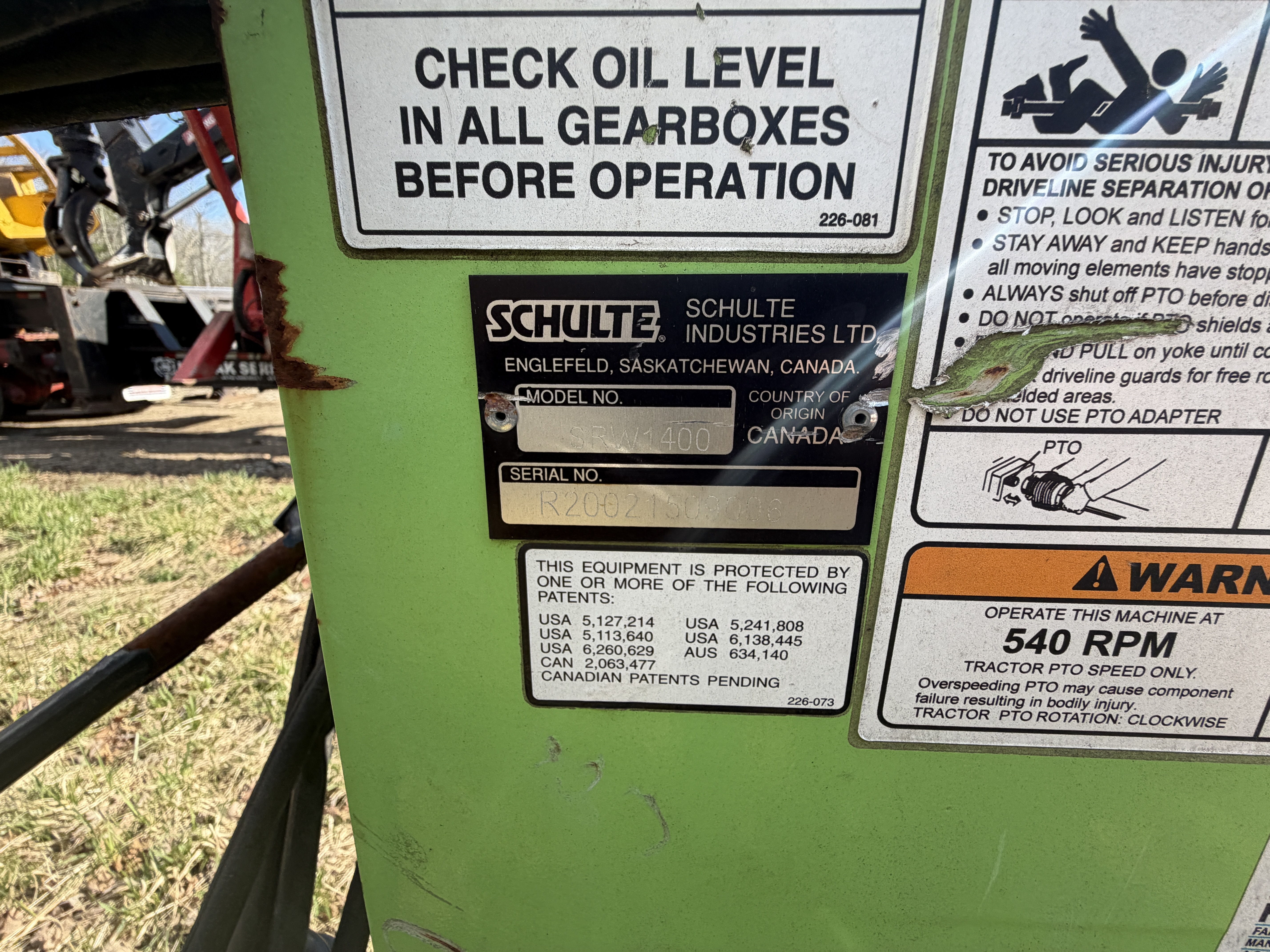 Schulte SRW1400 Rock Windrower 