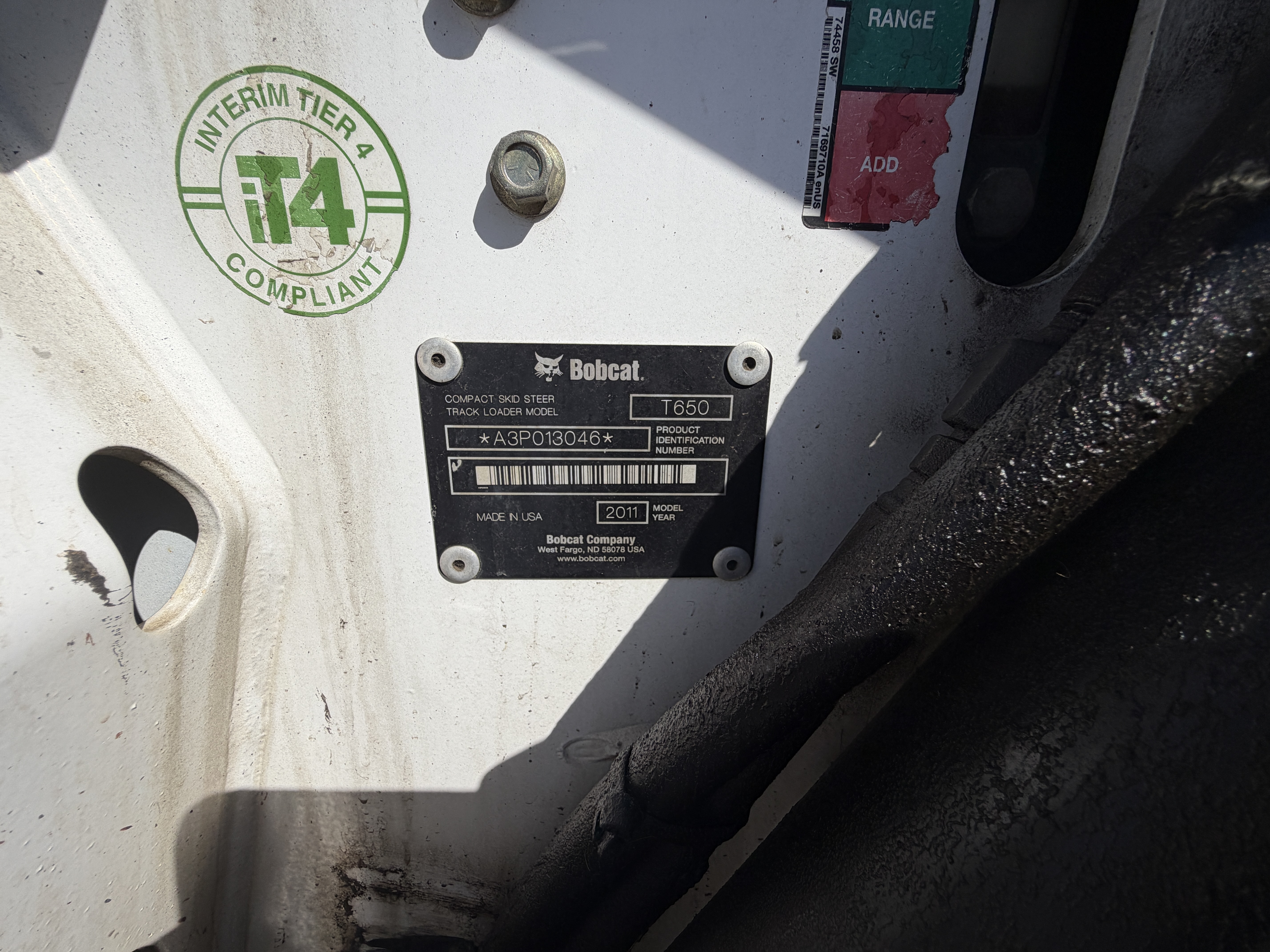 2017 Bobcat T650 Compact Track Loader